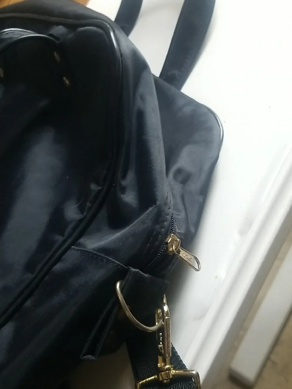Black Men's Travel Tote Bag with Gold Logo